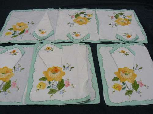 MOST STUNNING COTTON PLACE MATS AND NAPPKINS REDUCED!!!@@@!!!