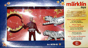 Marklin 00790-02 White tigers and animal trainer set from the Circus Mondolino series of Marklin. Ne