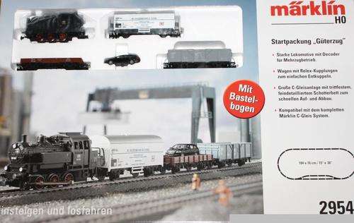 Marklin H0 Starter Set 29541 with Steam Engine BR 80 of German Federal Railroad (DB) and 3 Freight C
