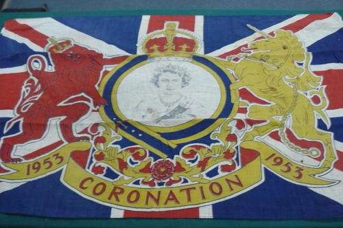 1953 CORONATION FLAG - SCARVE AND BROOCH