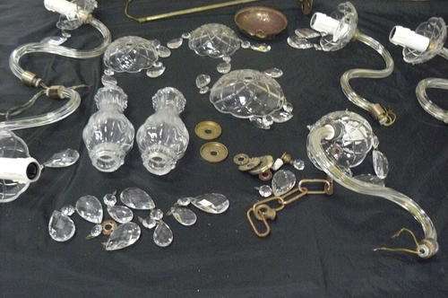 VINTAGE GLASS -  CRYSTALS AND OTHER TO MAKE UP CHANDELIER