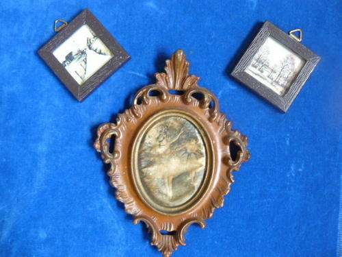 ONE VERY OLD PAINTING ON SILK WITH OLD FRAME