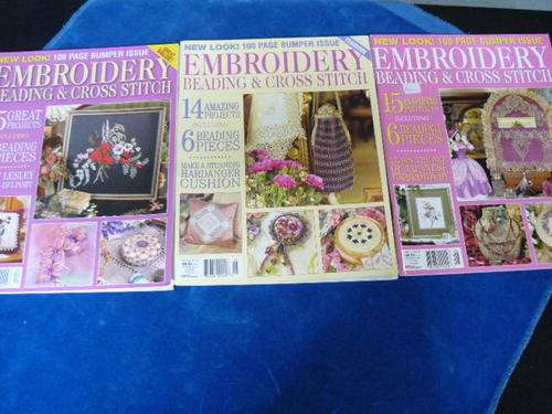 3x EMBROIDERY MAGS WITH ORIGINAL PATTERNS