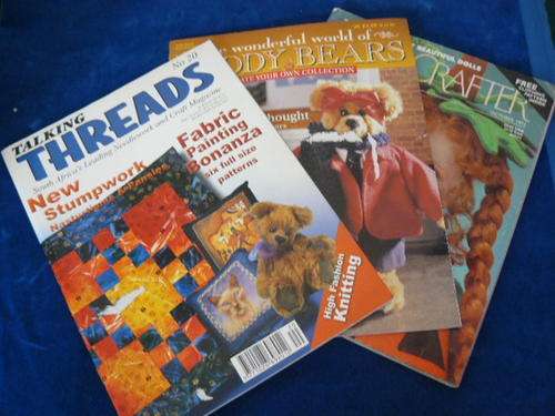 TEADDYBEAR BOOK , DOLL CRAFTER AND THREADS MAGAZINE WITH PATTERNS