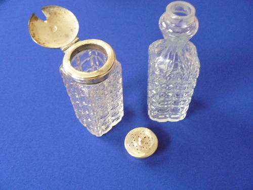 2 CUT GLASS BOTTLES