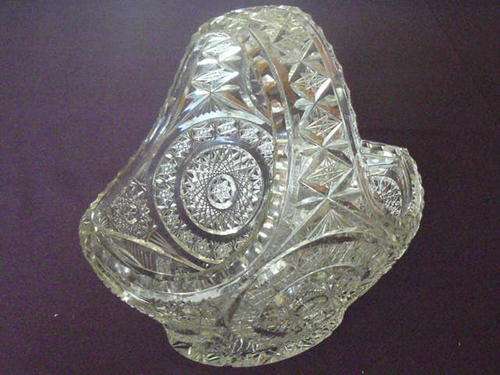 STUNNING LARGE CRYSTAL BASKET