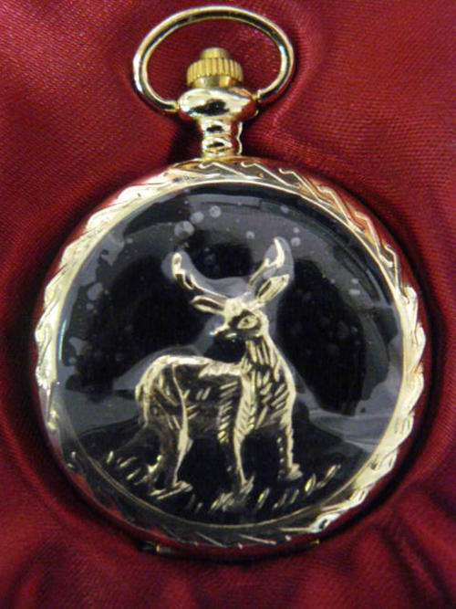 1820,S STYLE POCKET WARCH QUARTZ GOLDEN HART