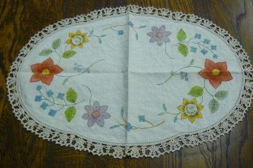 100 % COTTON HAND PINTED AND CROCHETED CLOTH