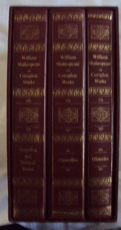 William Shakespeare Complete Works - Leather Bound 3 Volume Set with Slipcase