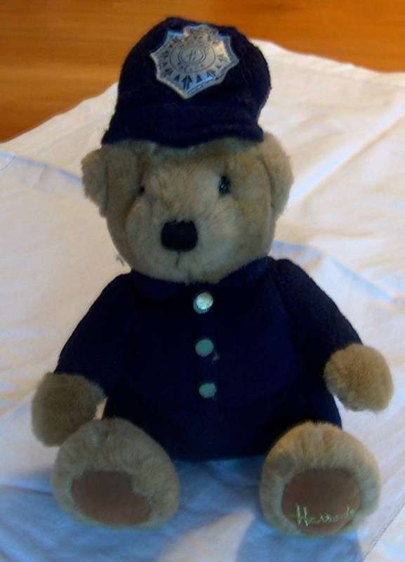 15cm Harrods of London teddy bear dressed as policeman