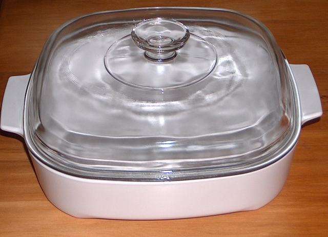 Microwave browning dish corningware