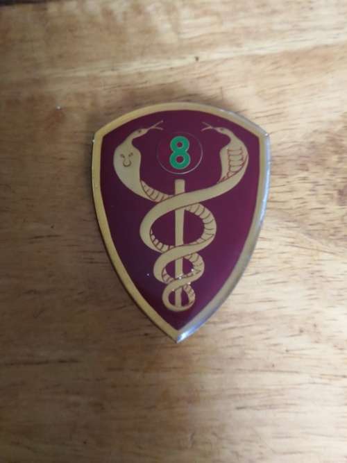 SA Army - 8 Field Ambulance  Shoulder Flash - all pins intact