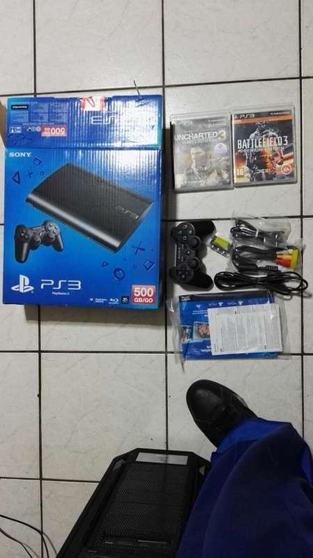 Sony Playstation 3 Capacity is 500GB + Battlefeild 3 + Uncharted 3