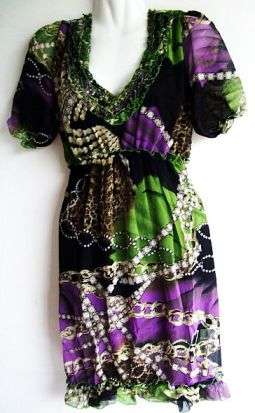 Floral Chiffon Dress. Size 32/34