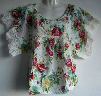 Floral Top with Lace. Size 34