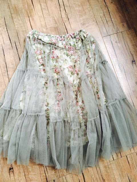 Amazing Ladies Beautiful Two Layer Korea Army Green Flower Stylish Slim 2 Way Wear Gauze Skirt/Dress