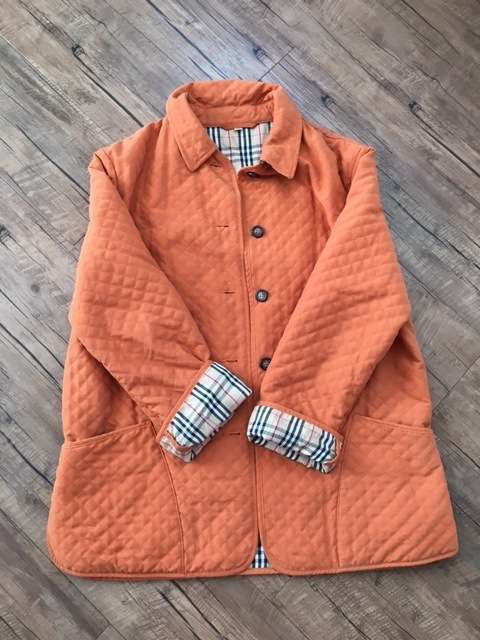 Top Quality Italy Made Slim Burberry Check Pattern Warm Cotton-Padded Orange Coat/Jacket