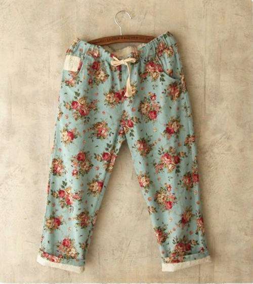 Amazing Beautiful Japan Unique Comfortable Casual Flower Rose Mixed Lace Pants