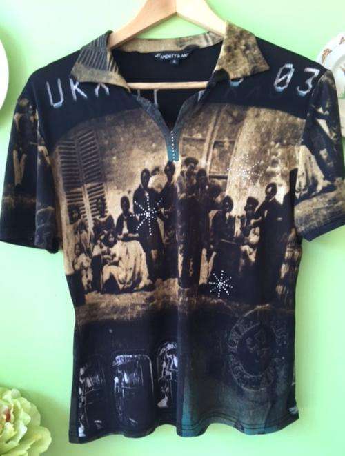 Ladies  Beautiful Unique Vintage Cool Silk Comfortable People Figure European Style Print Shirt