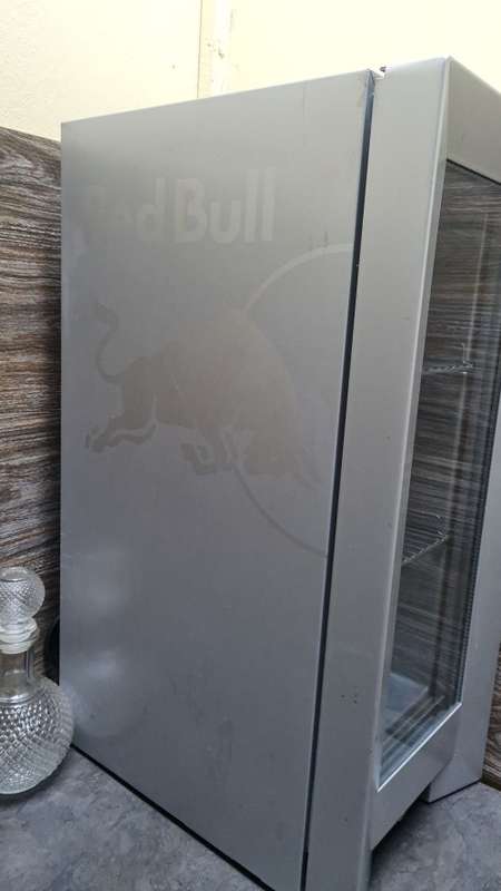 red bull counter fridge