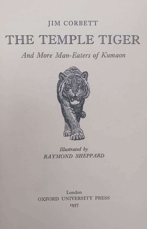 THE TEMPLE TIGER (first illustrated edition) ... by Jim Corbett