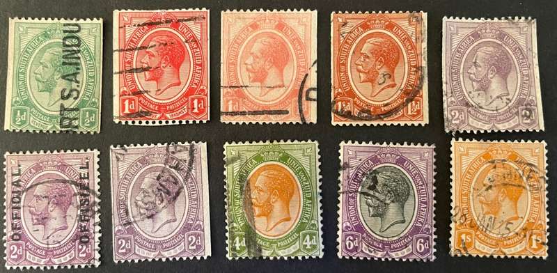 UNION OF SOUTH AFRICA, 1913 Fine Use, Mixed Lot