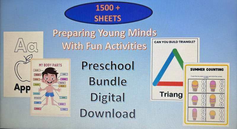 Preschool 1500+ Worksheets Digital Download