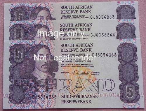 SA R5 UNC BANKNOTES  X3