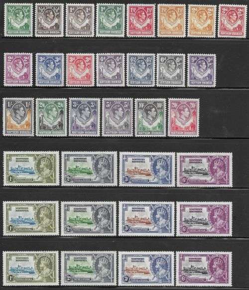 NORTHERN RHODESIA 1935 SILVER JUBILEE x3 SETS MNH PLUS 1938-52 KG VI SET LHM. CV £310