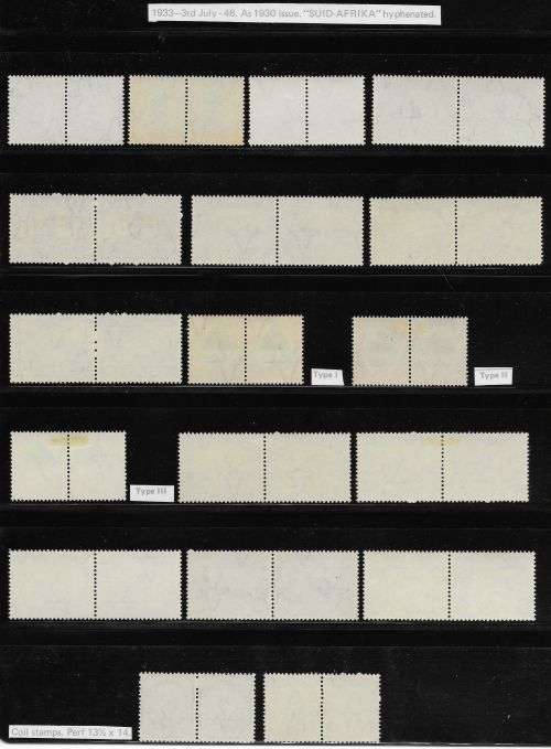 SOUTH AFRICA 1933-48 HYPHENATED PICTORIALS F-VF LHM/HM VARIOUS TYPES & SHADES INCL VARIETIES