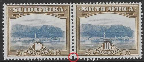 SOUTH AFRICA 1927-30 PICTORIALS SCARCE 10s PERF. 14 x 13½ DOWN LHM SG 39b CV £250