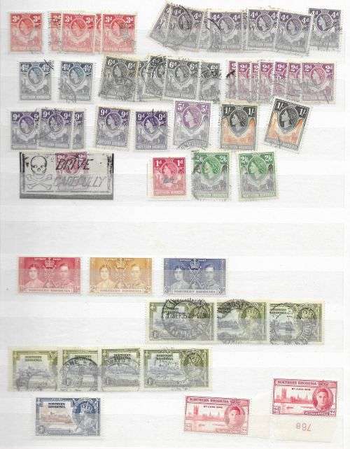 Northern Rhodesia KG VI & QE II Definitives etc. HM/USED in stock book.