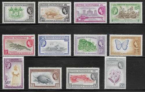 British Honduras 1953-62 QE II set of 12 LHM/HM SG 179/190 cv £90/R1950