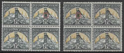 SOUTH AFRICA 1941 1½d Gold Mine B4 UHB 46D V5-Gold Blob in headgear MNH shades.