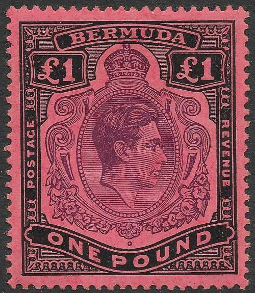 BERMUDA 1938 KG VI £1 SG 121 CV £275 MNH