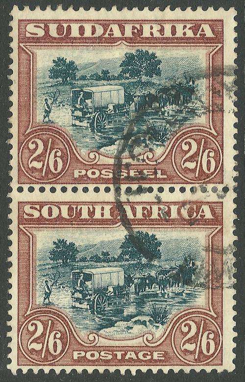 1930-45 2s6d Vertical Pair FU with INVERTED WATERMARK. C/V SG #49aw R3150 Horizontal pr.