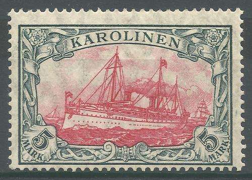 German Colony - Karolinen 5m SG 29 26 x 17 perf holes  LHM