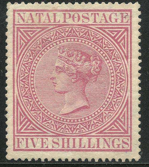 Natal QV 5s Rose Fine mounted mint. SACC 76. CV R2500