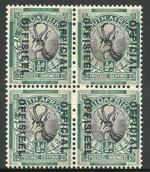 South Africa SACC 11 Half Penny Official with white patch & different o/print spacing. NHM/HM