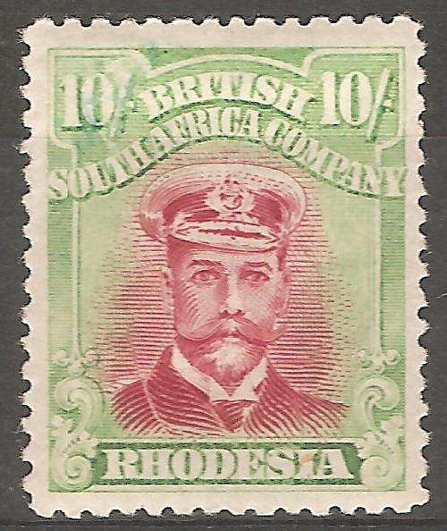 Rhodesia "Admiral" 10s Die III  LMM. SG 277 C/V R3575