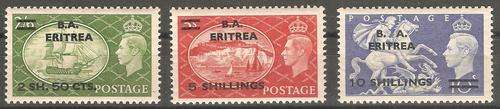 ERITREA 1951 KG VI British Administration high values HM.