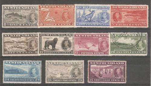 NEWFOUNDLAND KG VI 1937 SET HM (20c USED). C/V R750