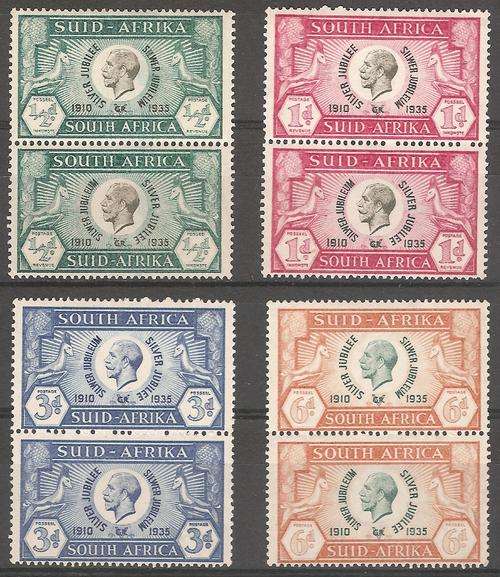 1935 Silver Jubilee NHM Vertical Pairs.