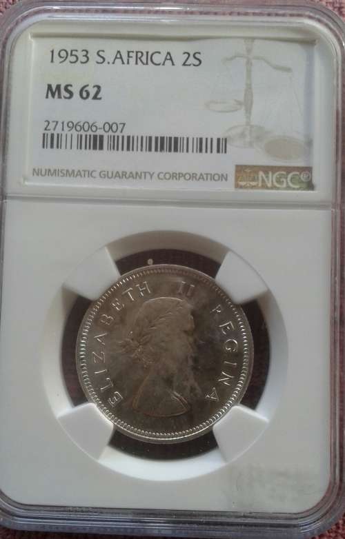 1953 2 Shillings NGC Graded MS62