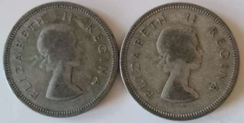 2 1958 SAU 2 Shillings 50% silver