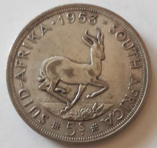 1953 Five Shilling of SA Union ( Kroon )
