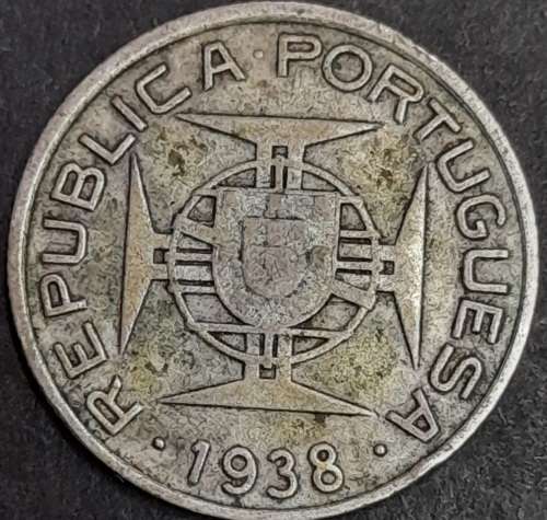 Mocambique 2.5 Escudus 1938 ( 3.5 g ) .65 Silver