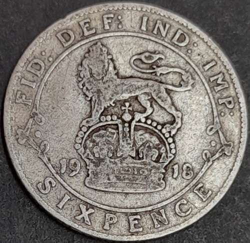 1918 Great Britain 6d (Sixpence)
