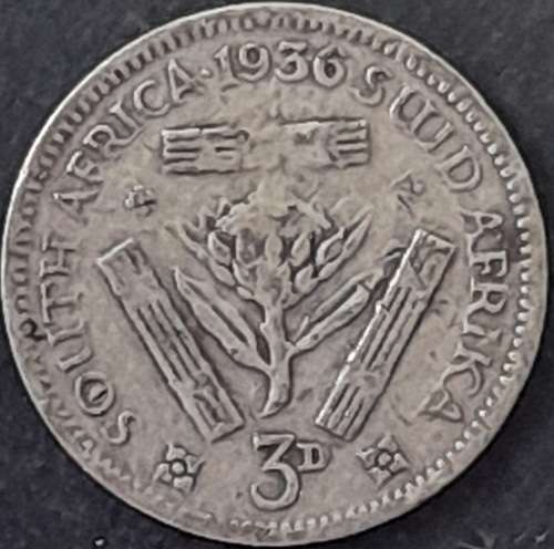 1936 S.A. Union 3 Pence