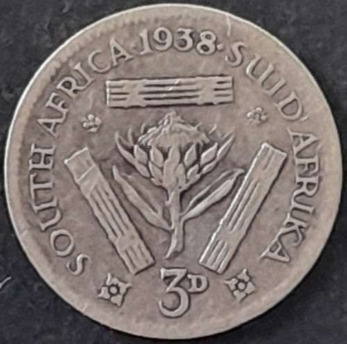 1938 S.A. Union 3 Pence